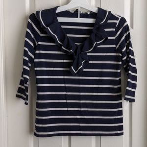 Blue and white striped shirt